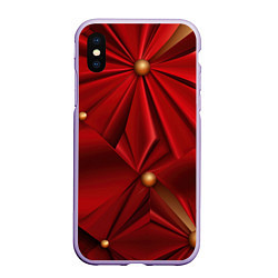 Чехол iPhone XS Max матовый Красный материал со складками, цвет: 3D-светло-сиреневый