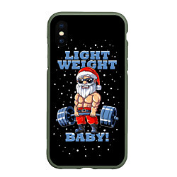 Чехол iPhone XS Max матовый Santa Claus - light weight baby, цвет: 3D-темно-зеленый