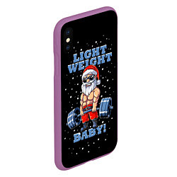 Чехол iPhone XS Max матовый Santa Claus - light weight baby, цвет: 3D-фиолетовый — фото 2