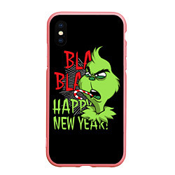 Чехол iPhone XS Max матовый Grinch - happy New Year, цвет: 3D-баблгам