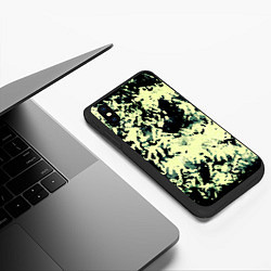 Чехол iPhone XS Max матовый Абстракция чёрный и бледно-зелёный, цвет: 3D-черный — фото 2