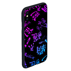 Чехол iPhone XS Max матовый Tokyos Revenge neon logo, цвет: 3D-черный — фото 2