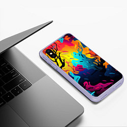 Чехол iPhone XS Max матовый Неопределенный камуфляж, цвет: 3D-светло-сиреневый — фото 2