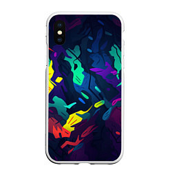 Чехол iPhone XS Max матовый Яркая абстракция в стиле камуфляжа