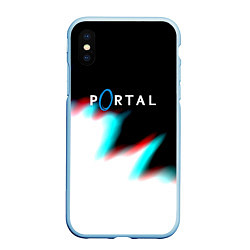 Чехол iPhone XS Max матовый Portal game blink color, цвет: 3D-голубой