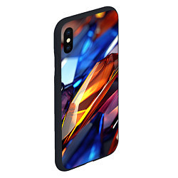 Чехол iPhone XS Max матовый Прозрачные блестящие камни, цвет: 3D-черный — фото 2