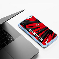 Чехол iPhone XS Max матовый Red sport - honda, цвет: 3D-голубой — фото 2