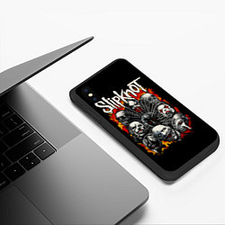 Чехол iPhone XS Max матовый Slipknot метал-группа, цвет: 3D-черный — фото 2