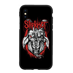 Чехол iPhone XS Max матовый Slipknot - козёл, цвет: 3D-черный