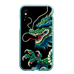 Чехол iPhone XS Max матовый Japanese irezumi - dragon