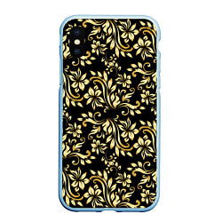 Чехол iPhone XS Max матовый Gold khokhloma