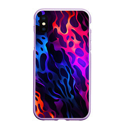 Чехол iPhone XS Max матовый Камуфляж из ярких красок