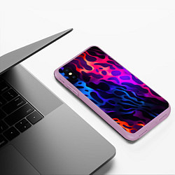 Чехол iPhone XS Max матовый Камуфляж из ярких красок, цвет: 3D-сиреневый — фото 2