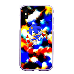 Чехол iPhone XS Max матовый Sonic colors, цвет: 3D-светло-сиреневый
