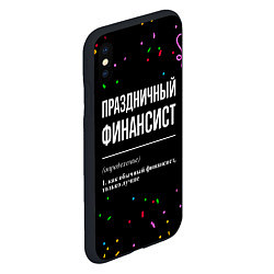 Чехол iPhone XS Max матовый Праздничный финансист и конфетти, цвет: 3D-черный — фото 2