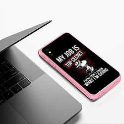 Чехол iPhone XS Max матовый Очень секретная работа, цвет: 3D-баблгам — фото 2