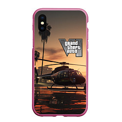 Чехол iPhone XS Max матовый GTA 6 вертолет