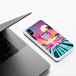 Чехол iPhone XS Max матовый Gta 6 retro style, цвет: 3D-белый — фото 2