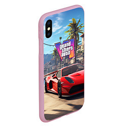 Чехол iPhone XS Max матовый GTA 6 red auto, цвет: 3D-розовый — фото 2