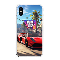 Чехол iPhone XS Max матовый GTA 6 red auto