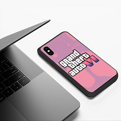 Чехол iPhone XS Max матовый GTA 6 pink, цвет: 3D-черный — фото 2