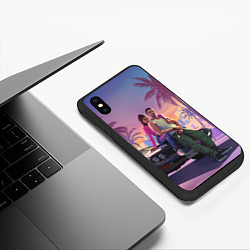 Чехол iPhone XS Max матовый GTA 6 Люсия и Джейсен, цвет: 3D-черный — фото 2