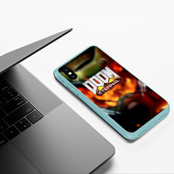 Чехол iPhone XS Max матовый Doom eternal games, цвет: 3D-мятный — фото 2