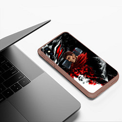 Чехол iPhone XS Max матовый Berserk anime logo, цвет: 3D-коричневый — фото 2