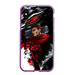 Чехол iPhone XS Max матовый Berserk anime logo, цвет: 3D-фиолетовый