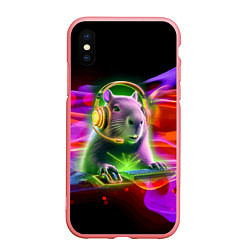 Чехол iPhone XS Max матовый Capybara is an avid gamer, цвет: 3D-баблгам