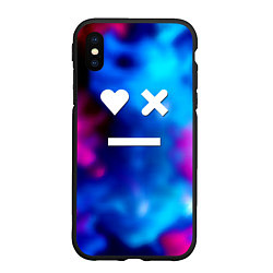 Чехол iPhone XS Max матовый Love death and robots serial gradient