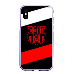 Чехол iPhone XS Max матовый Barcelona stripes sport, цвет: 3D-светло-сиреневый