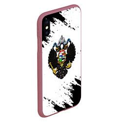 Чехол iPhone XS Max матовый Герб РФ имперская символика, цвет: 3D-малиновый — фото 2