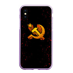 Чехол iPhone XS Max матовый Серп и молот СССР краски