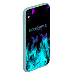 Чехол iPhone XS Max матовый God of war неоновый шторм, цвет: 3D-мятный — фото 2
