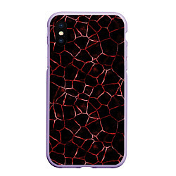 Чехол iPhone XS Max матовый Лава кракелюрная, цвет: 3D-светло-сиреневый