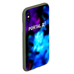 Чехол iPhone XS Max матовый Portal неоновый градиент, цвет: 3D-темно-зеленый — фото 2