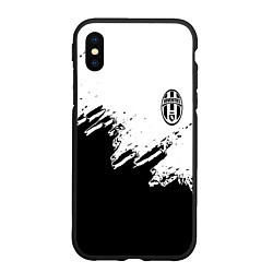 Чехол iPhone XS Max матовый Juventus black sport texture, цвет: 3D-черный