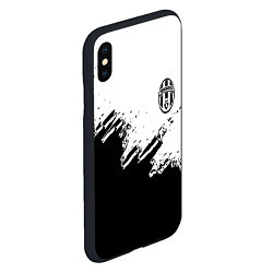 Чехол iPhone XS Max матовый Juventus black sport texture, цвет: 3D-черный — фото 2