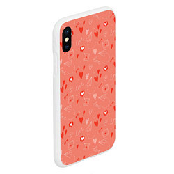 Чехол iPhone XS Max матовый Love heart message pattern, цвет: 3D-белый — фото 2