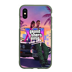 Чехол iPhone XS Max матовый Grand theft auto 6 Лусия и Джейсон