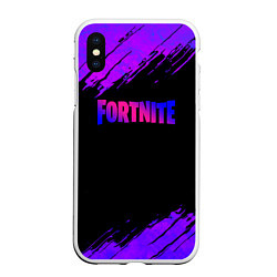 Чехол iPhone XS Max матовый Fortnite epic games neon