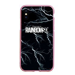 Чехол iPhone XS Max матовый Радуга 6 шторм, цвет: 3D-розовый