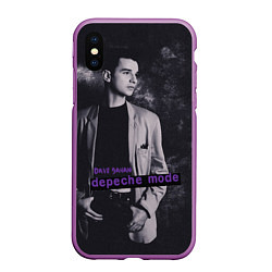 Чехол iPhone XS Max матовый Depeche Mode Dave Gahan noir2, цвет: 3D-фиолетовый