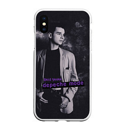 Чехол iPhone XS Max матовый Depeche Mode Dave Gahan noir2, цвет: 3D-белый