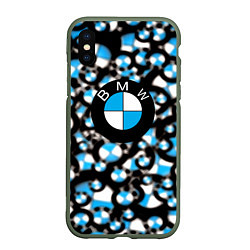 Чехол iPhone XS Max матовый BMW sportlogo, цвет: 3D-темно-зеленый
