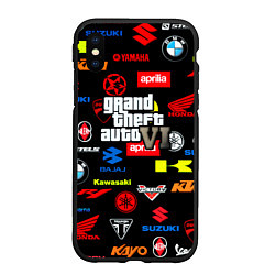 Чехол iPhone XS Max матовый GTA6 автобренды