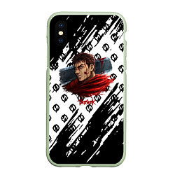 Чехол iPhone XS Max матовый Berserk anime black pattern