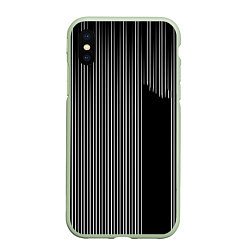 Чехол iPhone XS Max матовый Visual zebra stripes, цвет: 3D-салатовый