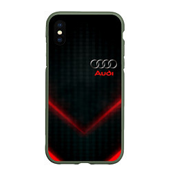 Чехол iPhone XS Max матовый Audi stripes neon